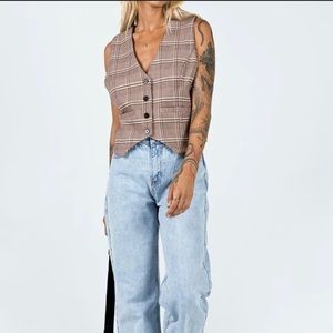 Princess Polly Carrie Oversized Plaid Vest